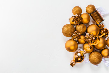 Christmas balls on a white background.