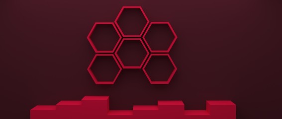 Diseño de aros abstractos. Render tridimensional de formas geométricas coloridas en 3d. Fondo con diferentes materiales y patrones. Ilustración moderna con luces y sombras.