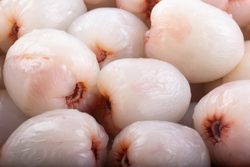 pink fresh peeled  lychee background