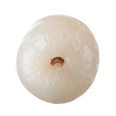 fresh white shelled lychee isolated on white background