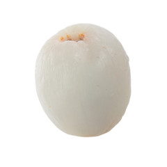 fresh white shelled lychee isolated on white background