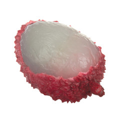single lychee isolated on white background
