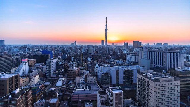 4K Time lapse Beautiful Tokyo city view of Japan