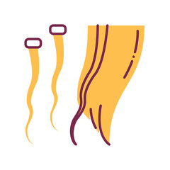 Hair extension color line icon. Hairdresser services. Professional hair styling. Beauty industry. Pictogram for web page, promo.