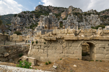 Fototapeta na wymiar Ruins of ancient city Myra, Turkey