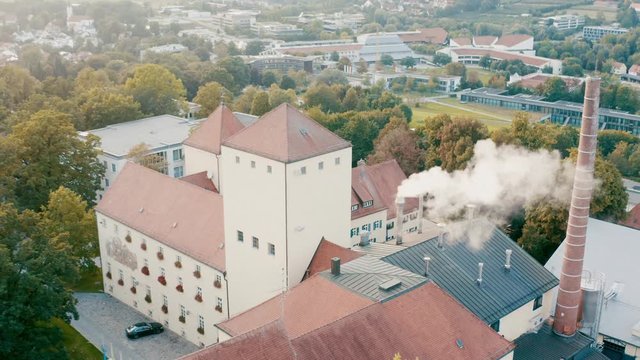 aerial view of the oldest beer brewery in the world, Weihenstephan, Freising, Bavaria, Germany