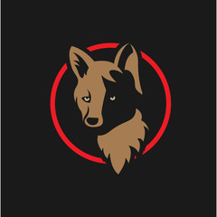 Vintage wolf face logo