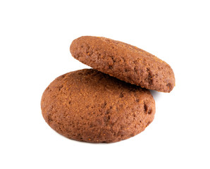 Soft Chocolate Butter Cookies With Chocolate Filling Isolated