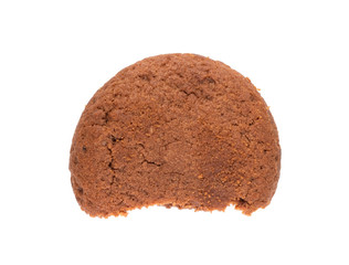 Soft Round Chocolate Butter Cookie Isolated Top View
