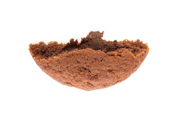 Soft Round Chocolate Butter Cookie Isolated Top View