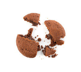 Soft Chocolate Butter Cookies With Chocolate Filling Isolated