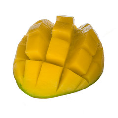 half  mango isolated on white background