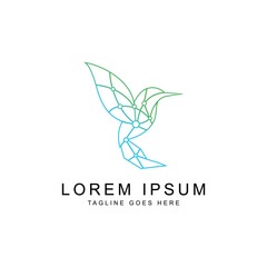 Obraz premium bird and technology logo template