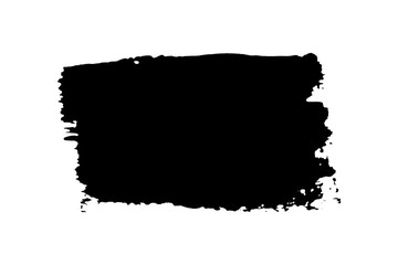 Brush stroke isolated on white background. Black paint brush. Grunge texture stroke line. Art ink dirty design. Border for artistic shape, paintbrush element. Brushstroke graphic. Vector illustration