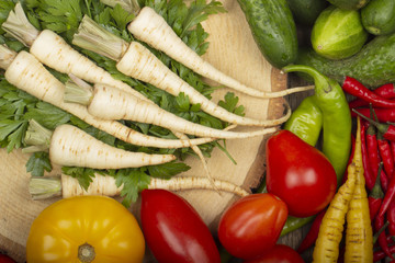 fresh different  vegetables heap background
