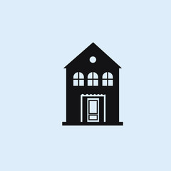 house building flat icon. Elements of buildings illustration icons. Signs, symbols can be used for web, logo, mobile app, UI, UX on sky background