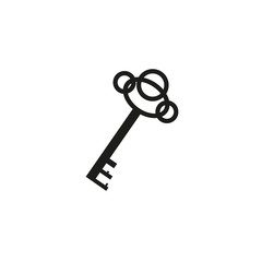 Key vector icon. Key flat illustration. isolated on white background