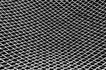 hammock rope knitted mesh texture, black and white photo