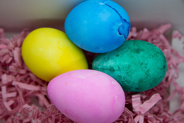 Easter Eggs In Easter Grass