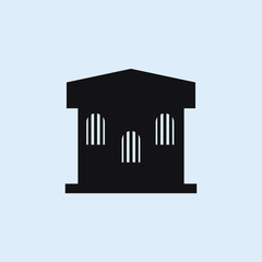 prison building flat icon. Elements of buildings illustration icons. Signs, symbols can be used for web, logo, mobile app, UI, UX on sky background