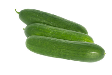 heap fresh cucumber isolated on white background