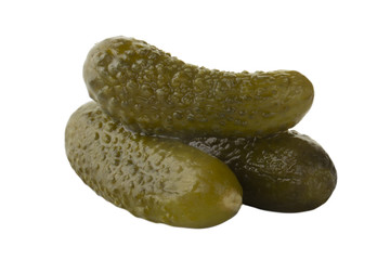 heap pickled cucumber isolated on white background