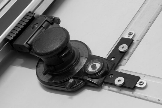 Architecture drawing table close-up picture