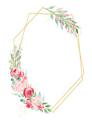 Obraz premium Spring blossom watercolor hand drawn raster frame template