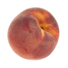 single fresh peach isolated on white background