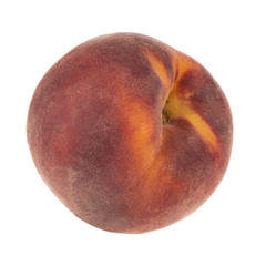 single fresh red peach isolated on white background