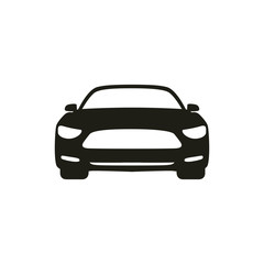 Car silhouette front icon symbol vector. City transportation vector illustration concept, Online car sharing icon, logo