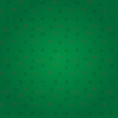 Poker card suits line green background pattern
