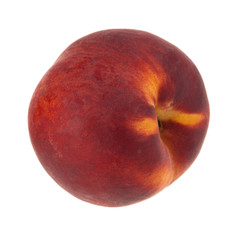 single fresh peach isolated on white background