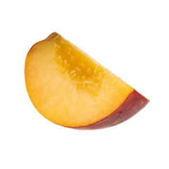 slice fresh peach isolated on white background