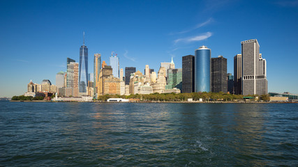 Fototapeta na wymiar Southern end of Manhattan with the Battery Park