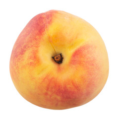 single fresh peach isolated on white background