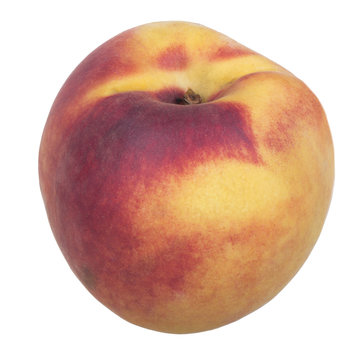 single fresh peach isolated on white background