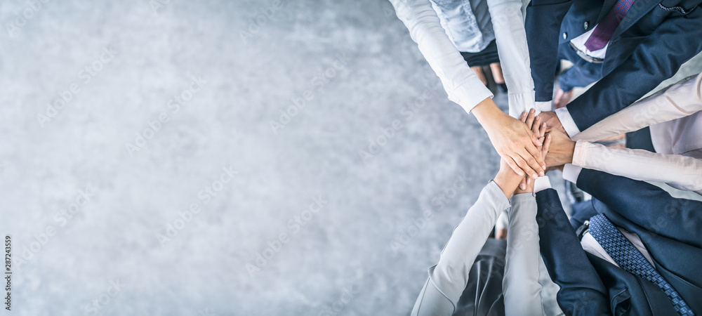 Leinwandbilder stack of hands. unity and teamwork concept.