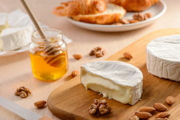 Brie cheese with runny texture