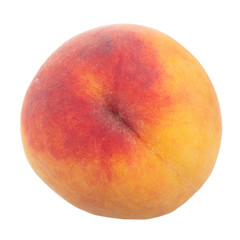 single fresh peach isolated on white background