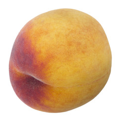 single fresh peach isolated on white background