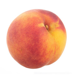 single fresh peach isolated on white background
