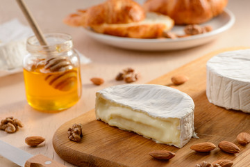 Runny texture of Camembert cheese