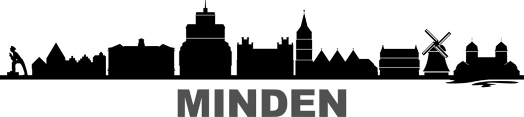 Fototapeta premium Minden City Skyline Vector Silhouette