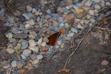 Glass Litter In Small Rocks