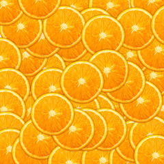 set of halves of orange background. top view