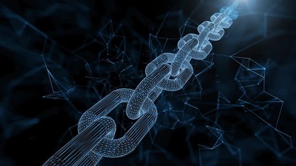 Artistic business blockchain chain cyberspace copy space background.