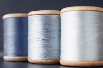 Spools with blue thread