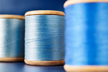 Spools with colored thread