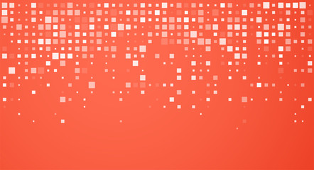 Obraz premium Living coral horizontal background with white dotted pattern.